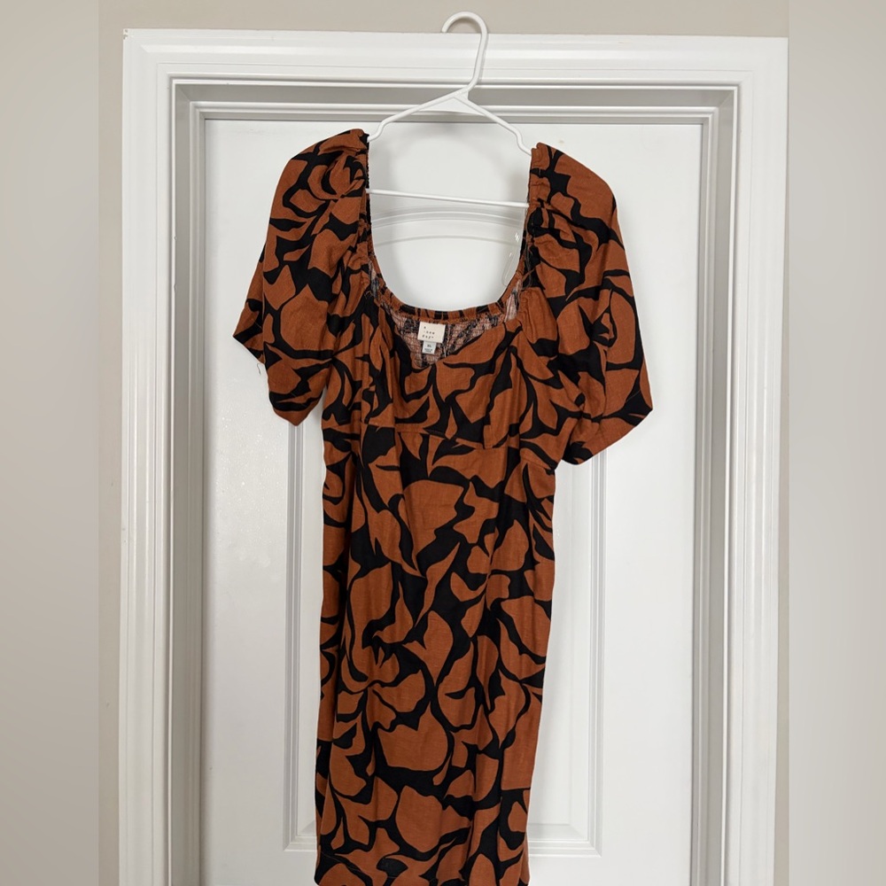 a new day puff sleeve midi dress